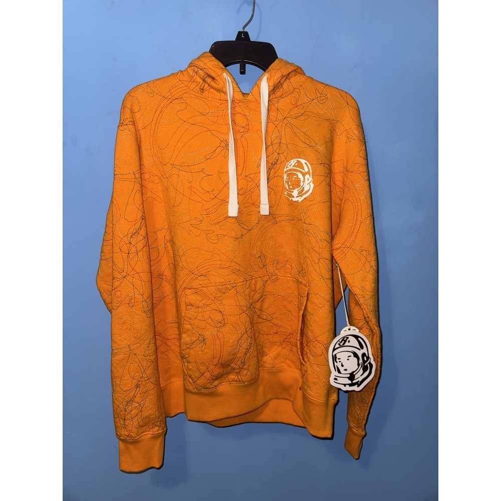 Billionaire Boys Club BB Scribble Hoodie Flame Orange Mens Size S 821-2300 NEW